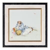 A Chinese Famille Rose Porcelain 'Figure' Panel