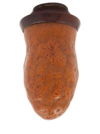 A Molded and Incised Gourd Cricket Cage and Cover
