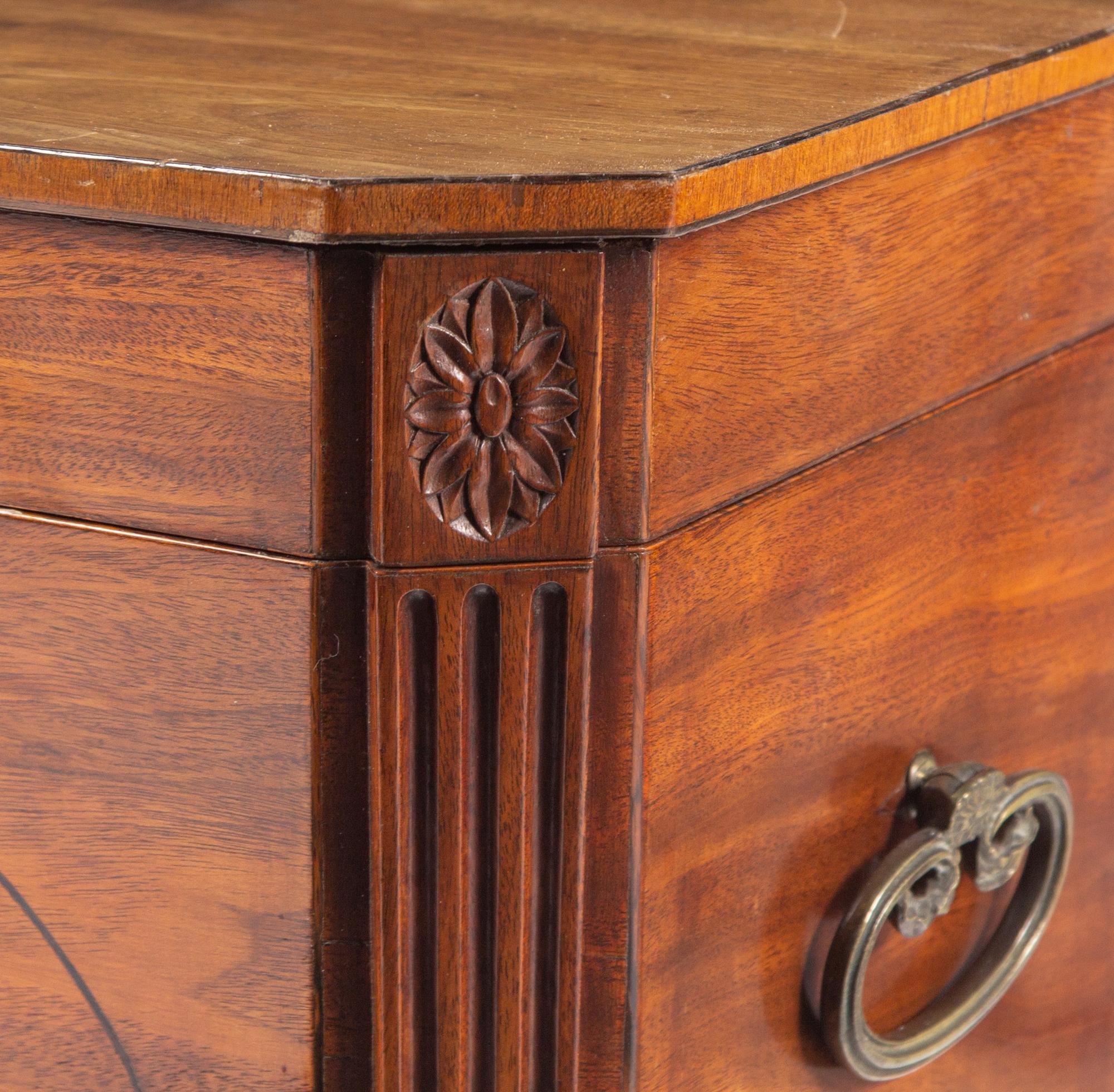 A George III Ebony-Strung Mahogany Cellarette