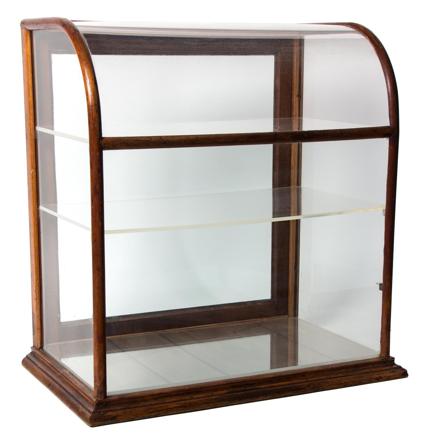 A Wood Framed Glass Display Case Height 23 3/4 x width 21 x depth 14 1/2 inches. — Alex H Ravell & Company, Chicago