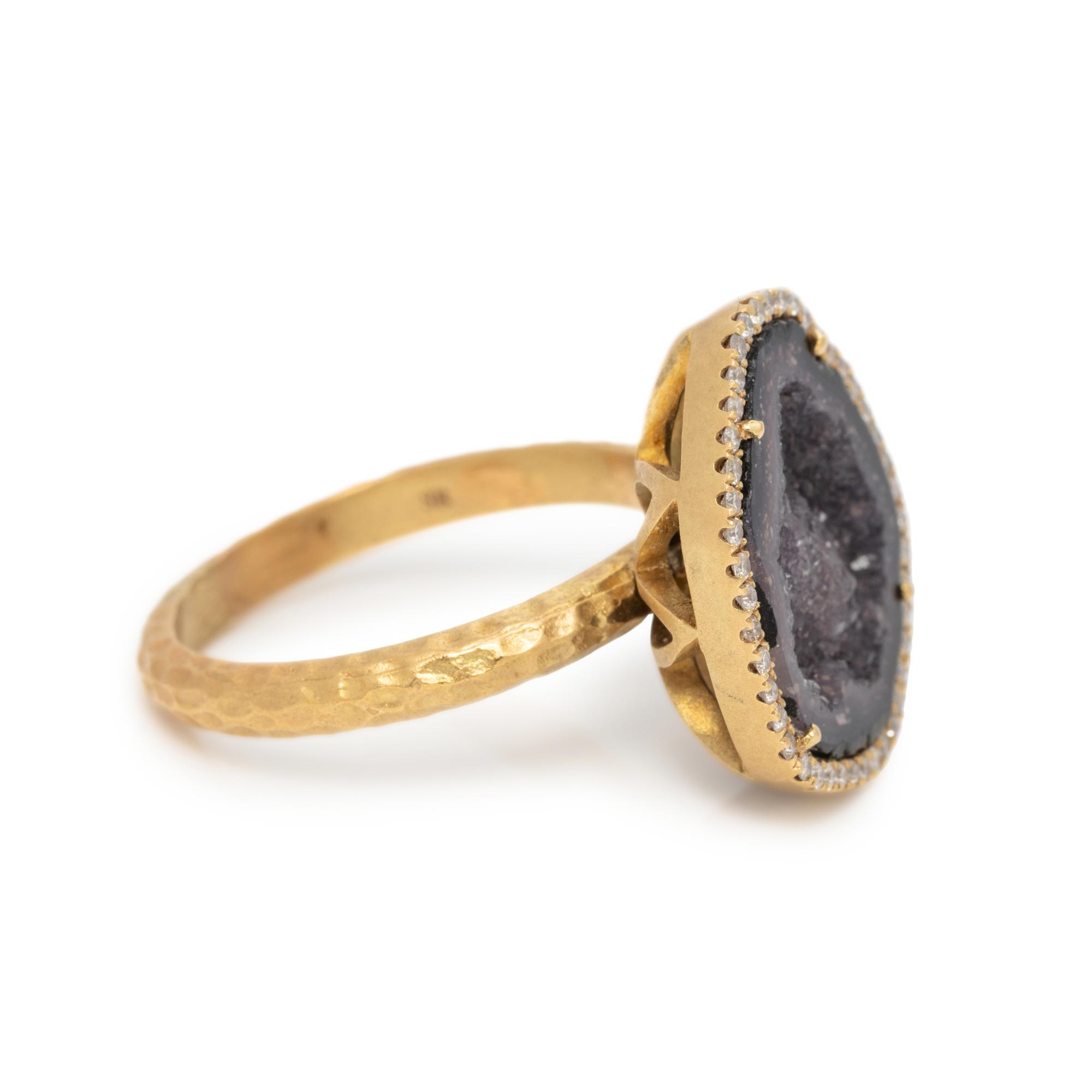 GEODE AND DIAMOND RING