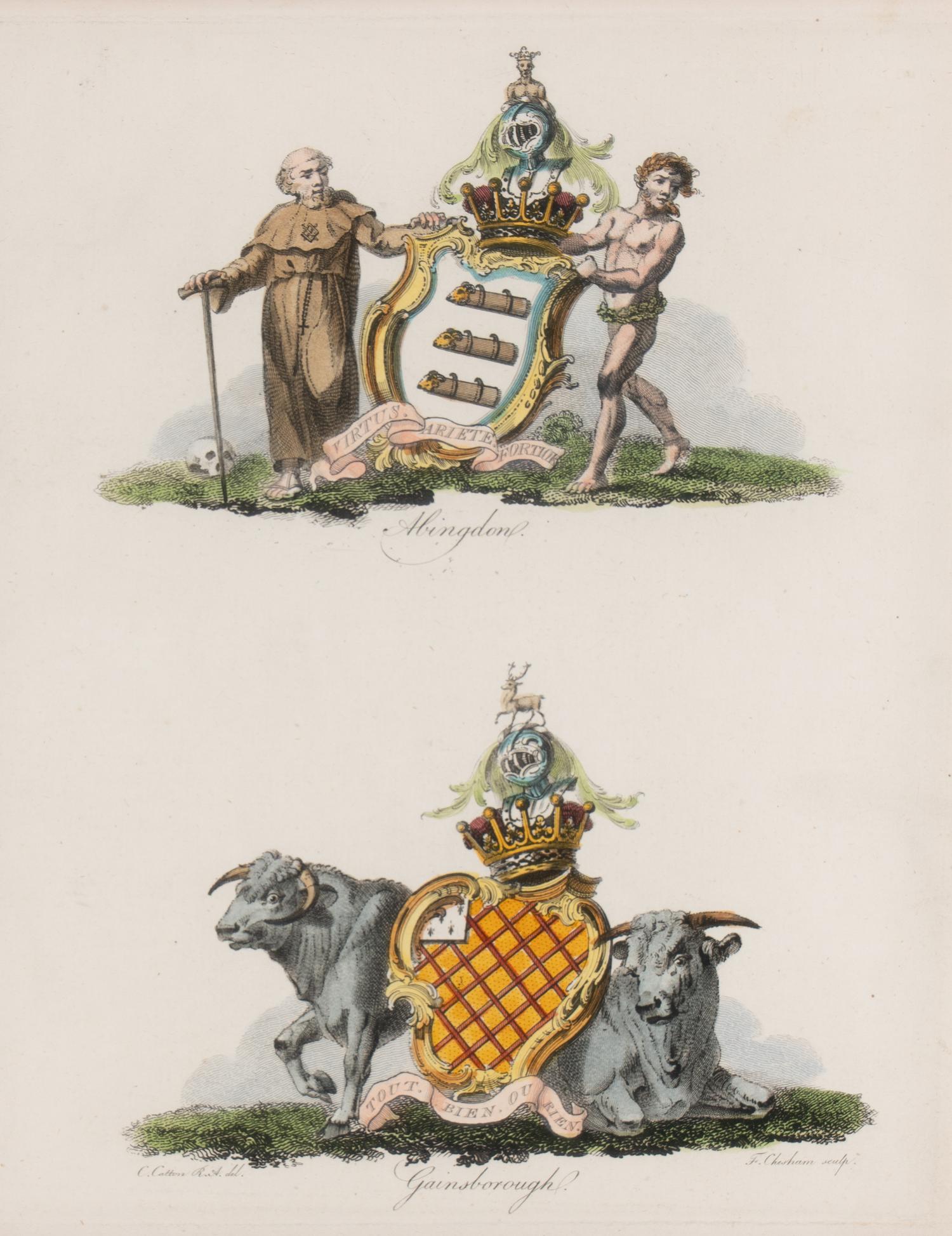 A Set of Ten English Engravings of Coats of Arms