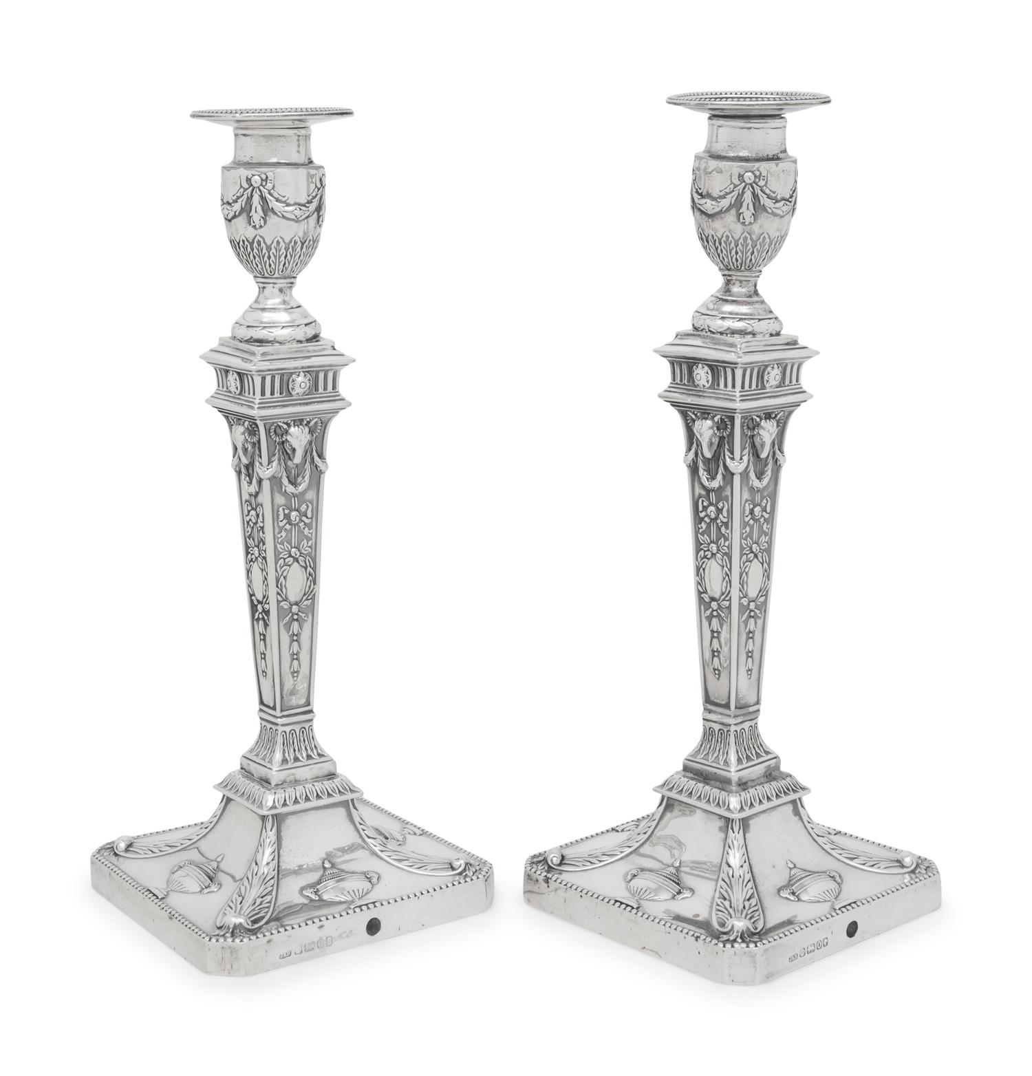 A Pair of Victorian Silver Candlesticks