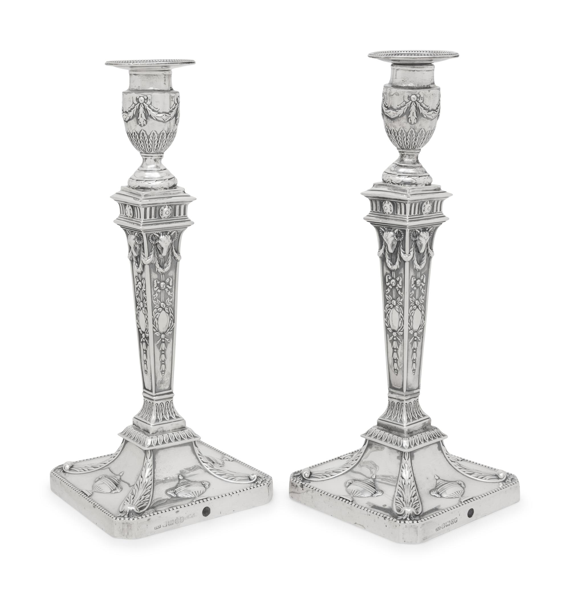 A Pair of Victorian Silver Candlesticks