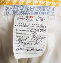 A Givenchy Yellow and Cream Wool Herringbone Jacket and Skirt Set, Size 40.