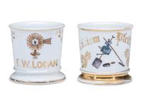Two Porcelain Occupational Shaving Mugs