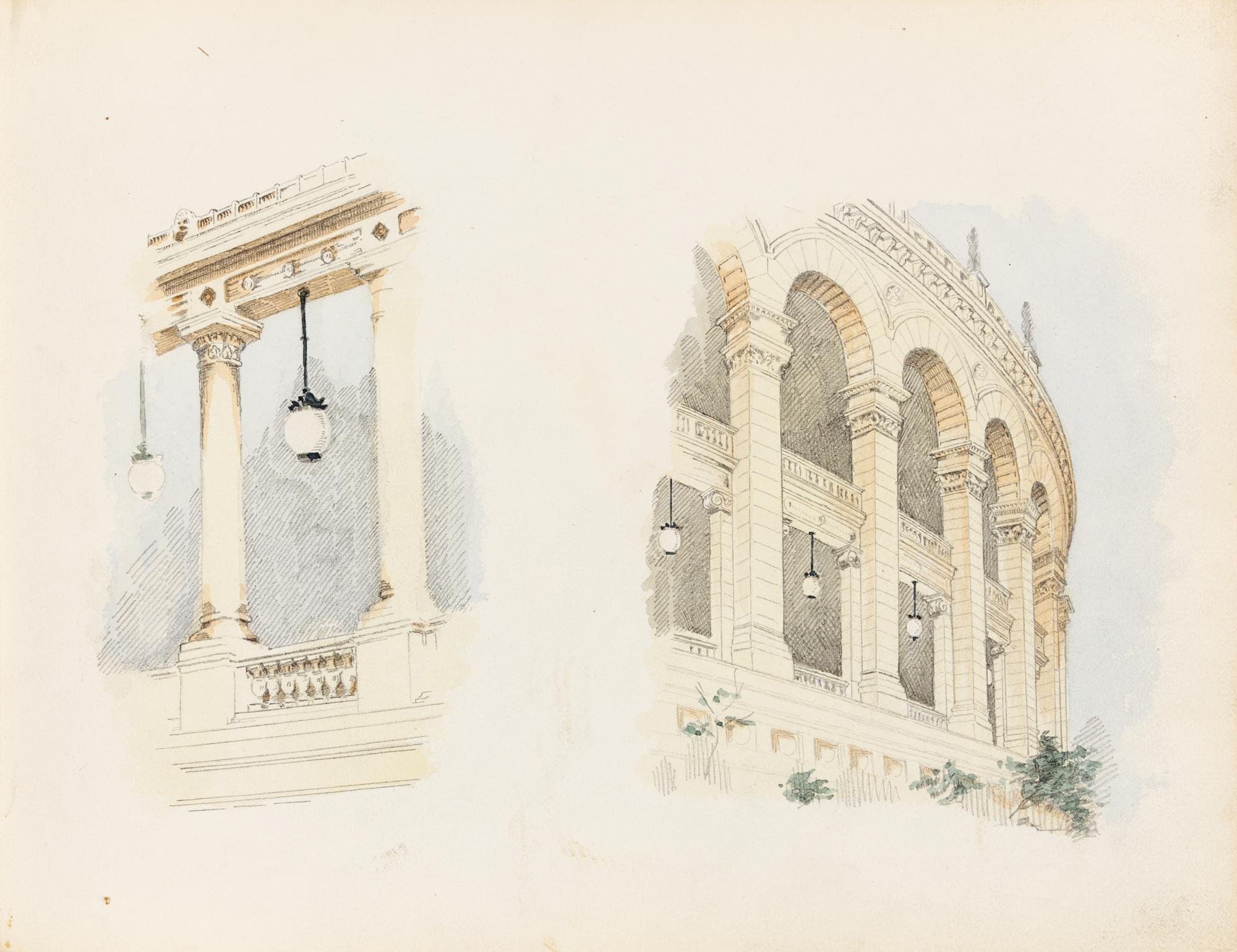 [ARCHITECTURE]. MATZ, Otto (1830-1919). Sketchbook, ca 1880-1885.