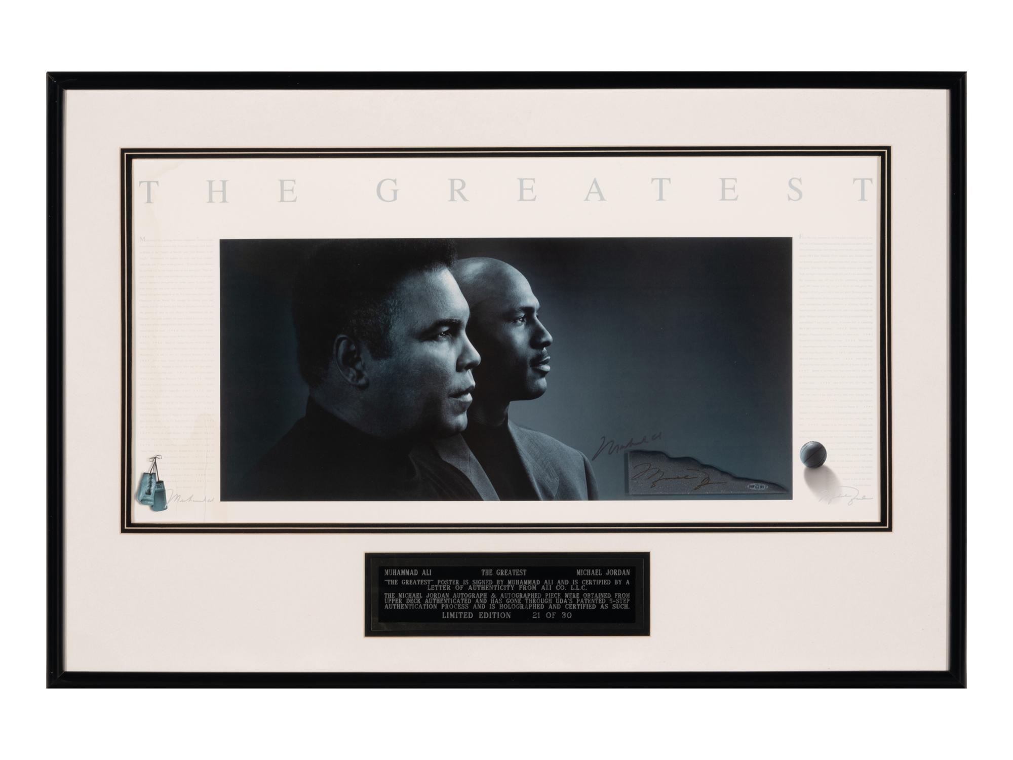 A Michael Jordan and Muhammad Ali Dual Signed Autograph Display (Beckett Authentication Services)