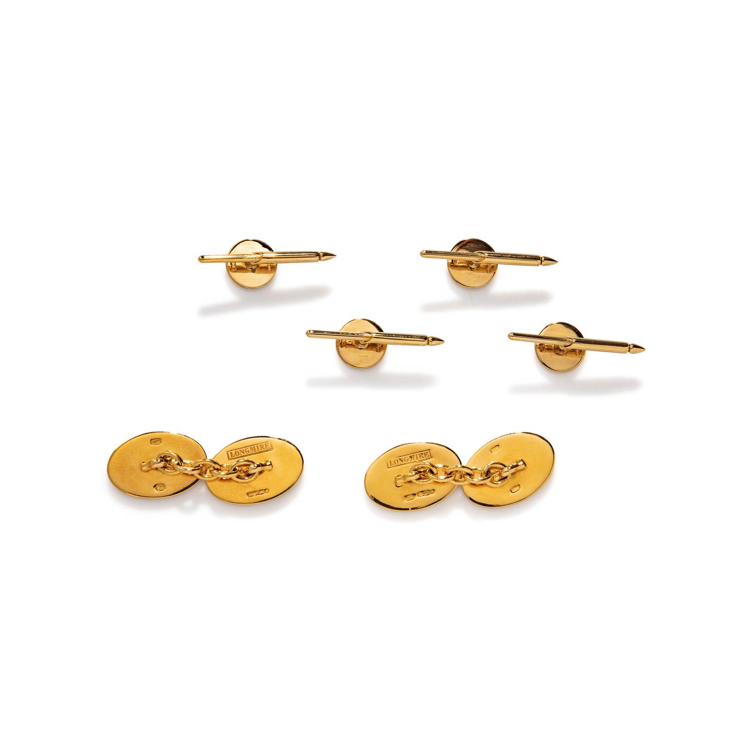 LONGMIRE, YELLOW GOLD AND ENAMEL DRESS SET