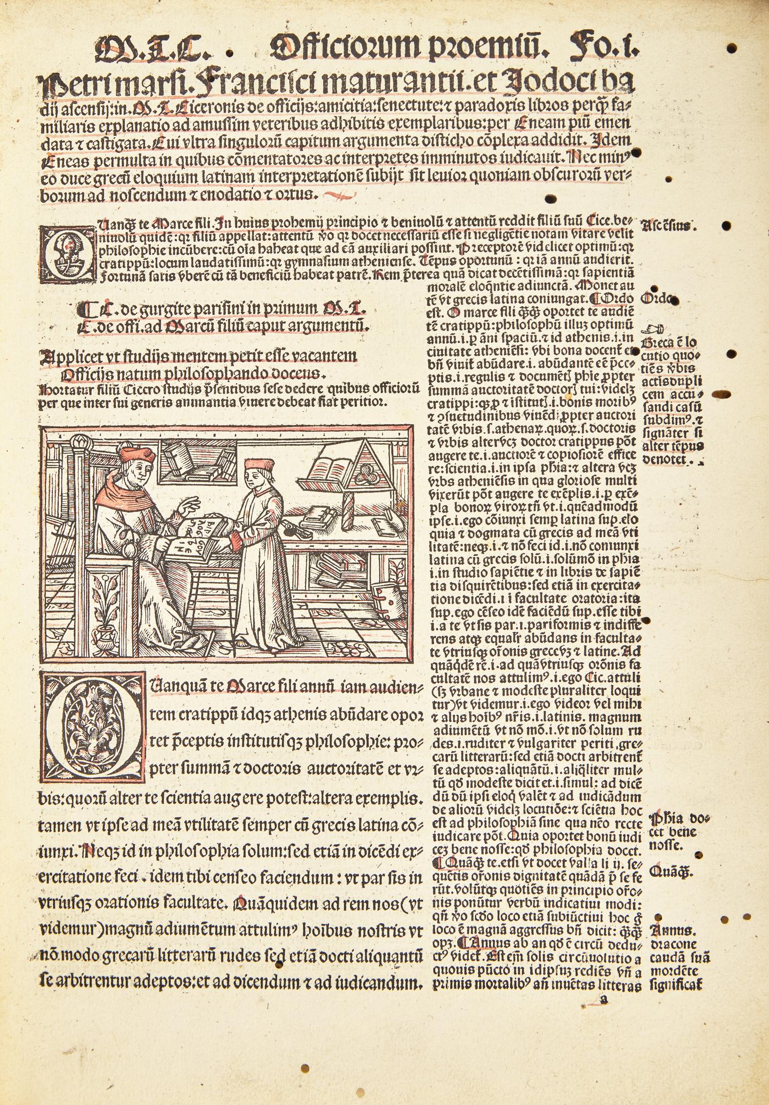 [Early Printing] Cicero, (Marcus Tullius). (Opera) cu(m) come(n)to Marsi. maturancij et Ascensij
