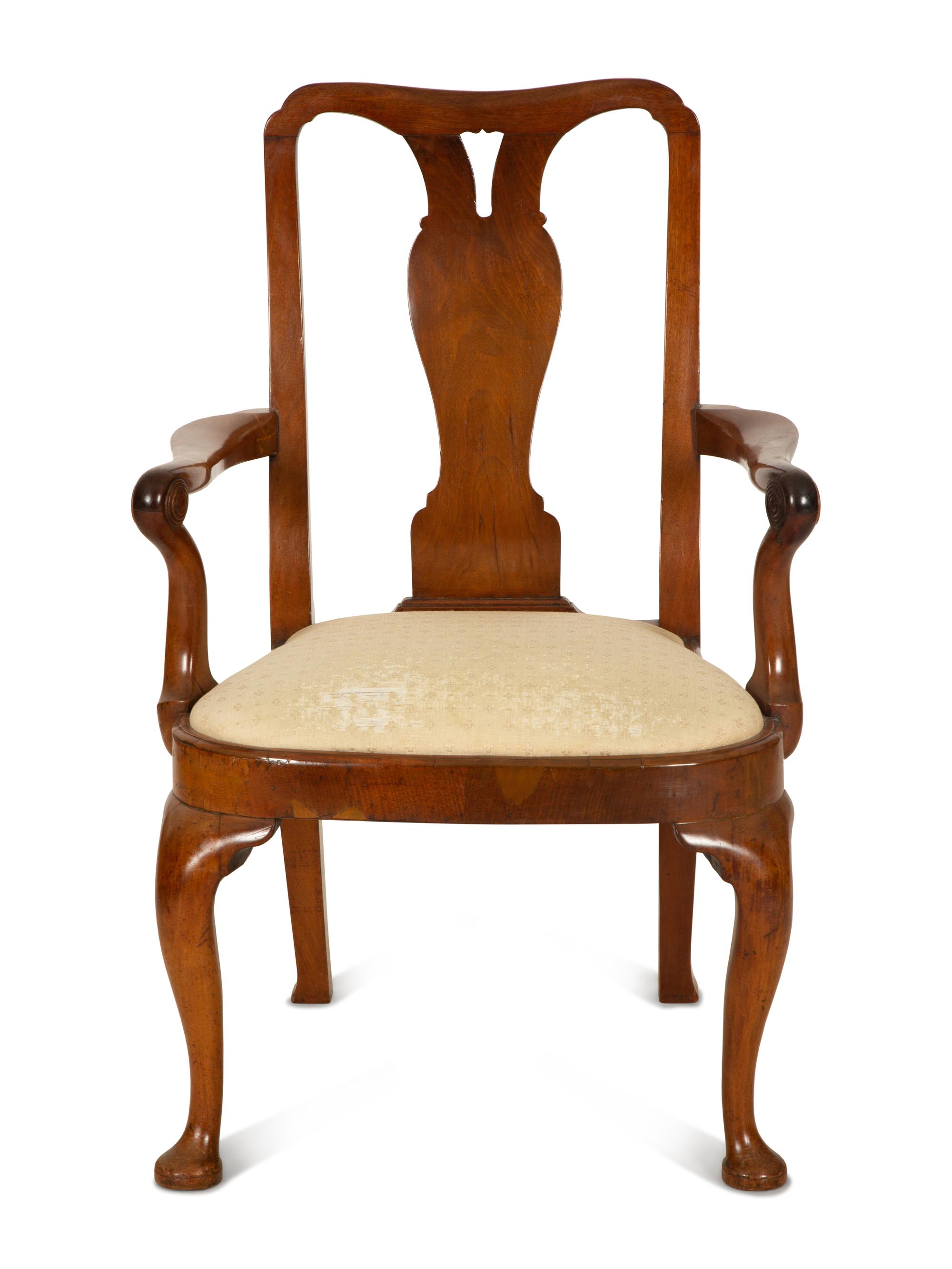 A Georgian Style Carved Mahogany Armchair