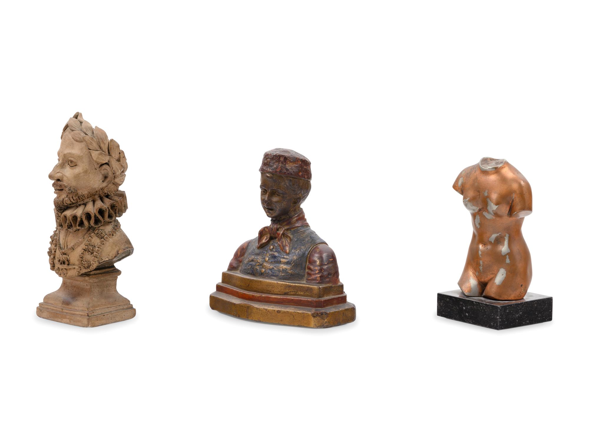 Two Continental Busts and a Female Torso