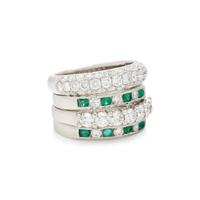 DIAMOND AND EMERALD RING