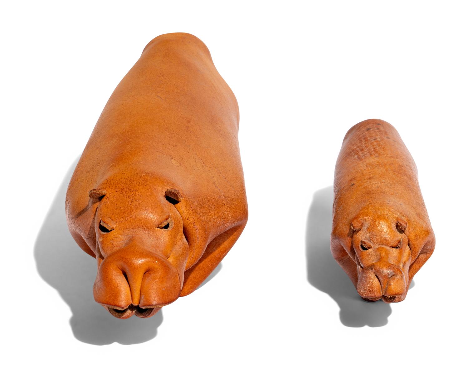 Two Leather Hippos