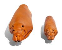 Two Leather Hippos