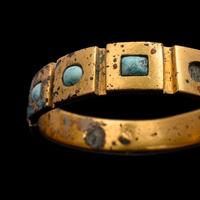A Pair of Bactrian Gold and Turquoise Bracelets