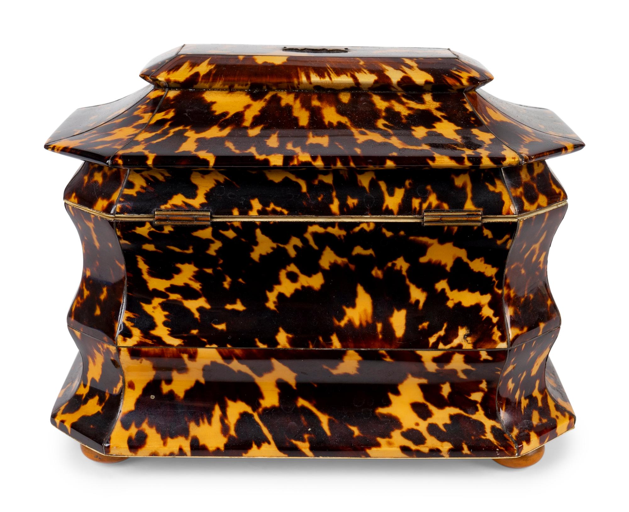 A Regency Tortoiseshell Tea Caddy — EARLY 19TH CENTURY