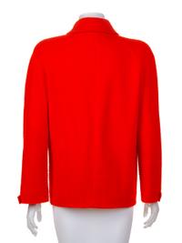 A Chanel Red Wool Jacket, No size.