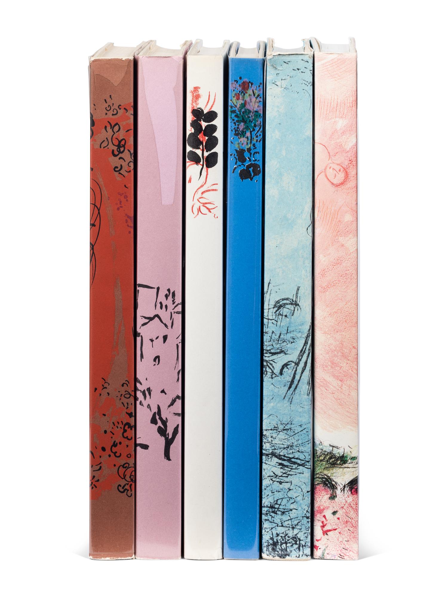 CHAGALL, Marc (1887-1985). The Lithographs of Chagall . Vol. I: Monte Carlo: André Sauret, 1960; Vol. II: Monte Carlo and Boston: André Sauret and Boston Book and Art Shop, Inc., 1963; Vol. III: Paris: André Sauret, 1969; Vol. III: Boston: Boston Book and Art Shop, Inc., 1969; Vols. IV, V and VI: New York: Crown Publishers, Inc., 1974, 1984, 1986.