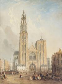 David Roberts, (Scottish, 1796-1864), Abbeville Cathedral, 1840