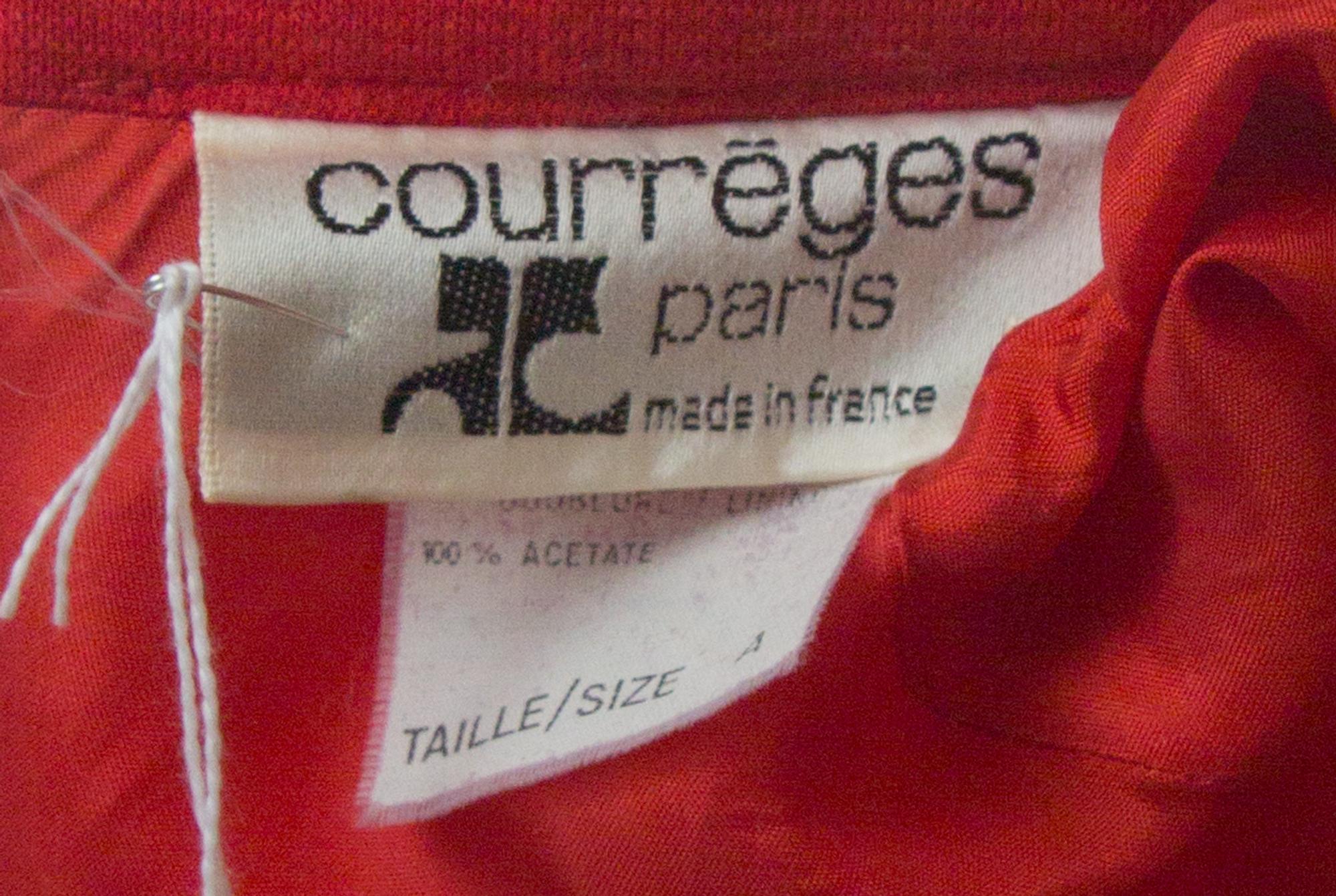 A Courreges Red Wool Dress, Size A.
