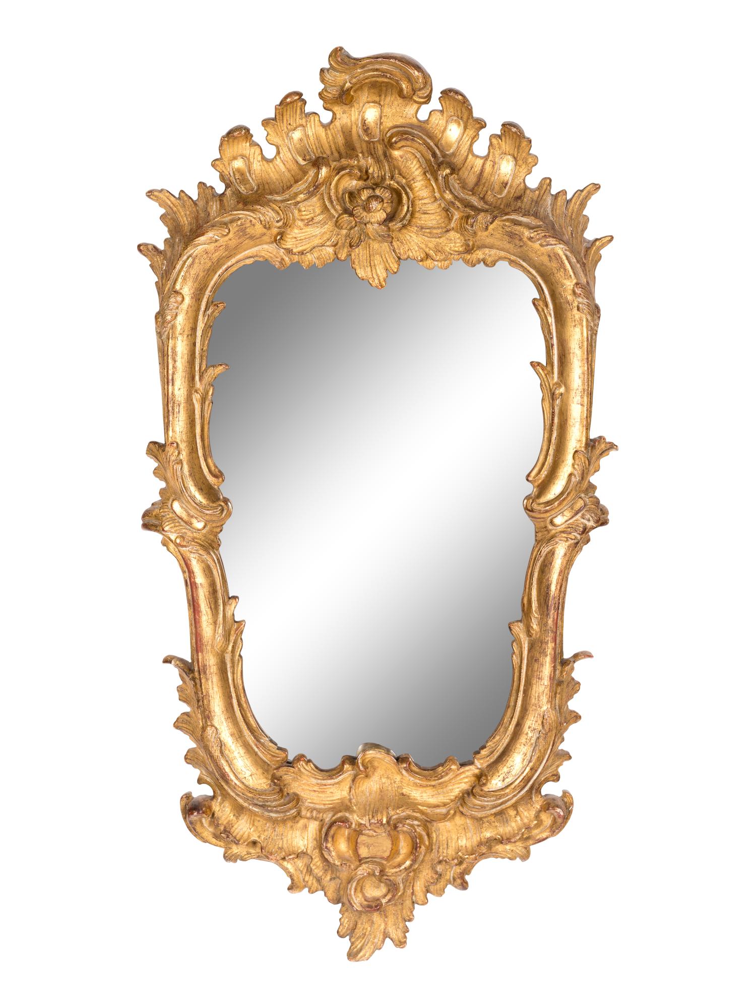 A Pair of Italian Baroque Style Giltwood Mirrors