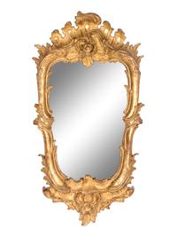 A Pair of Italian Baroque Style Giltwood Mirrors
