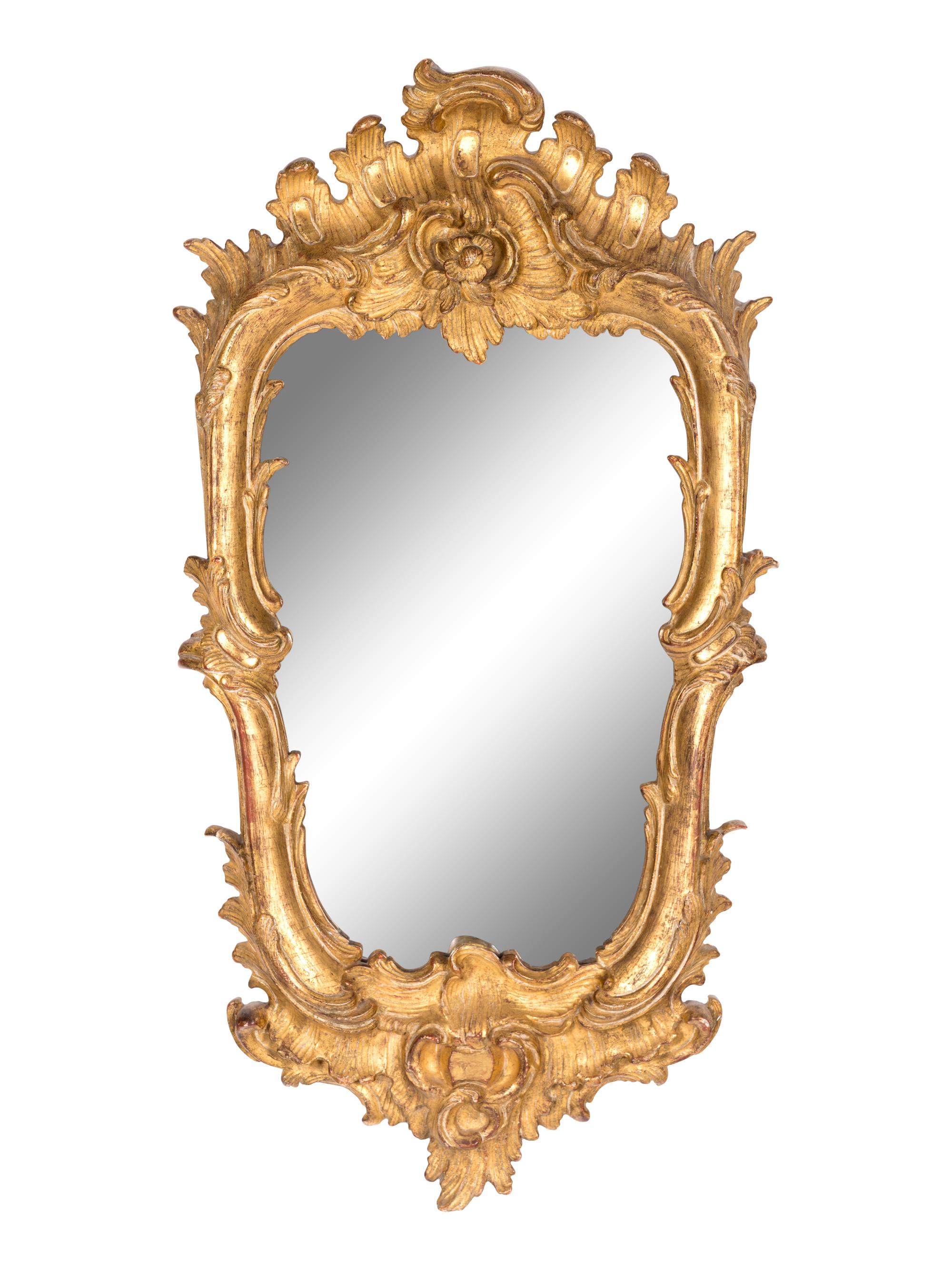 A Pair of Italian Baroque Style Giltwood Mirrors