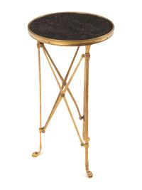 A Neoclassical Bronze Marble Top Side Table