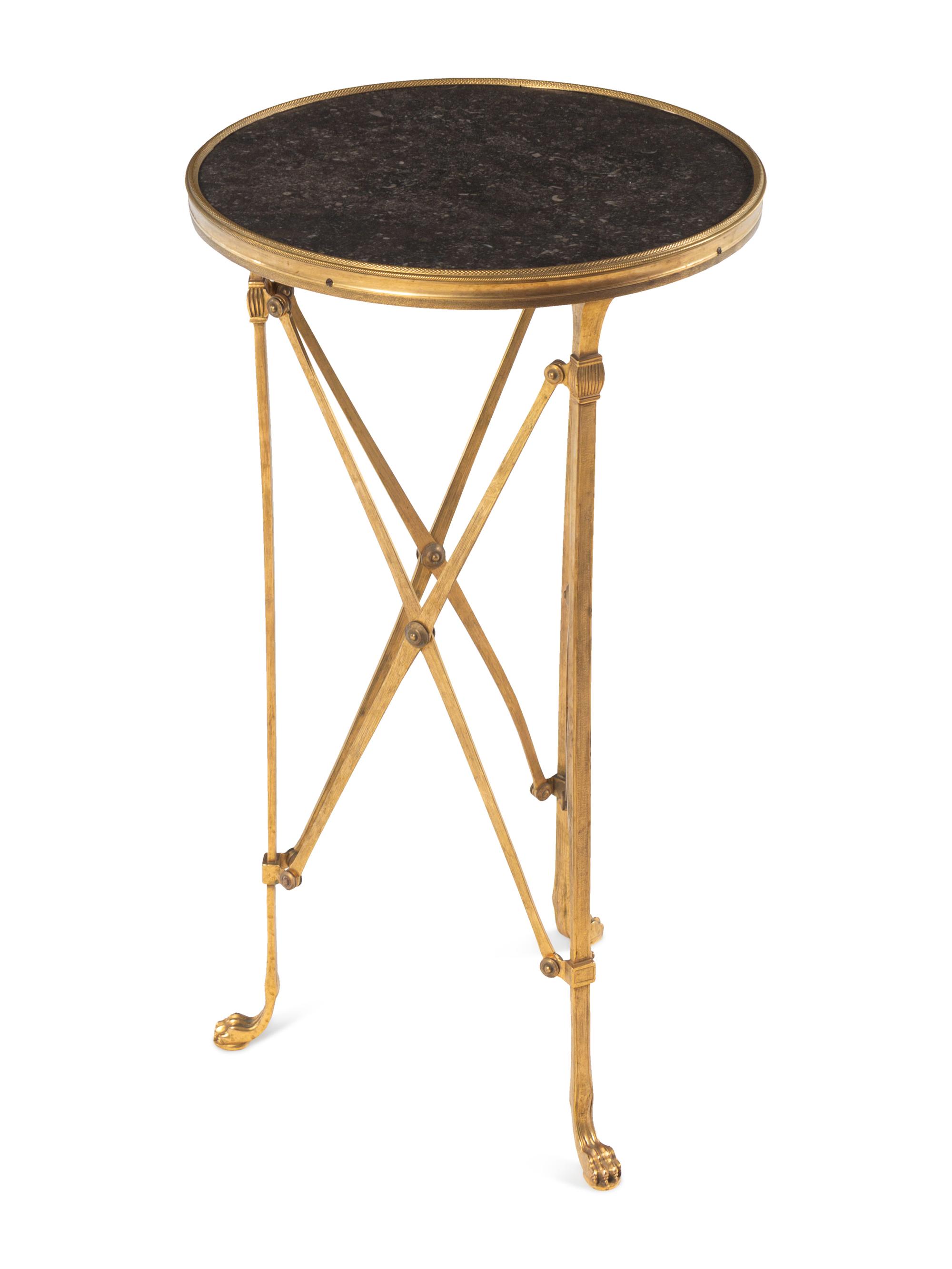 A Neoclassical Bronze Marble Top Side Table