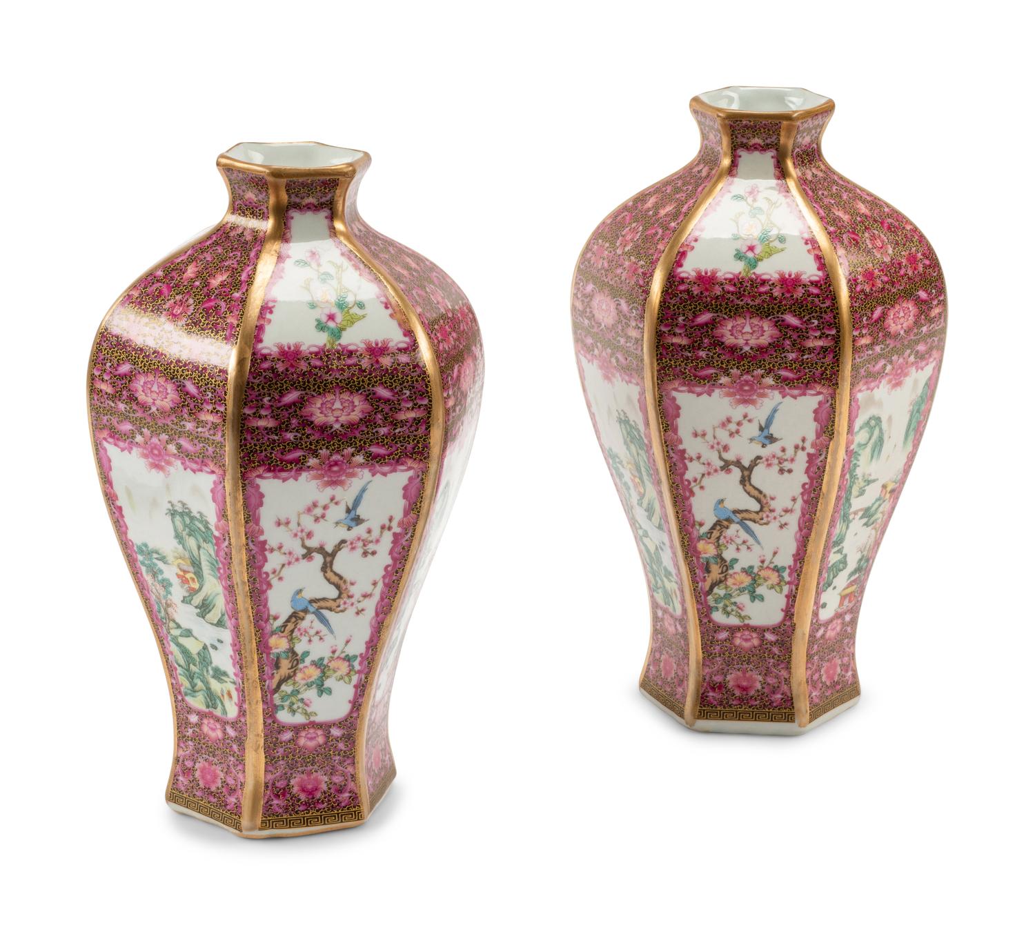A Pair of Chinese Export Porcelain Vases