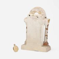 A painted chalkware watch hutch with figure of George Washington 19th century