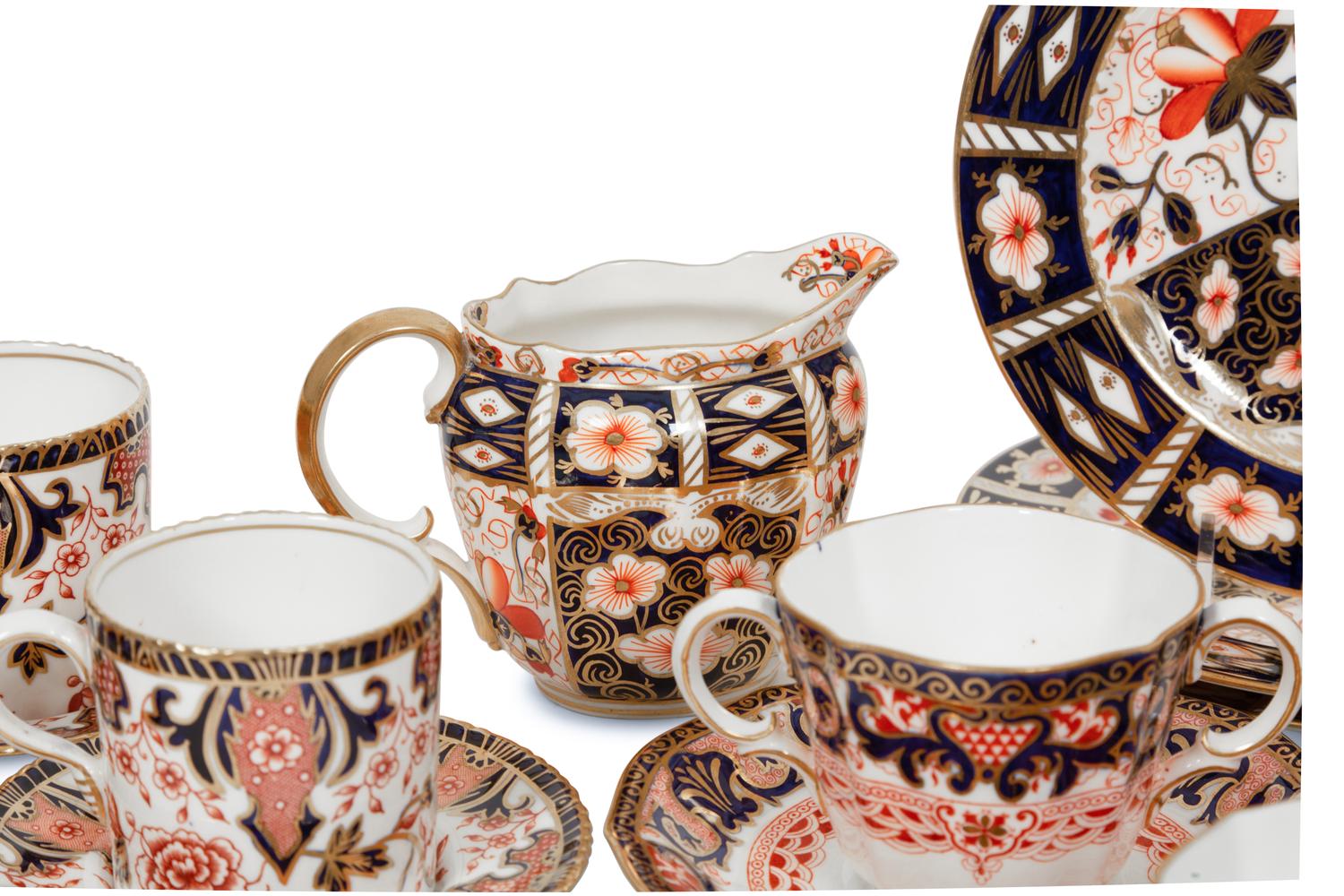 A Group of Royal Crown Derby Porcelain Dessert Service Articles