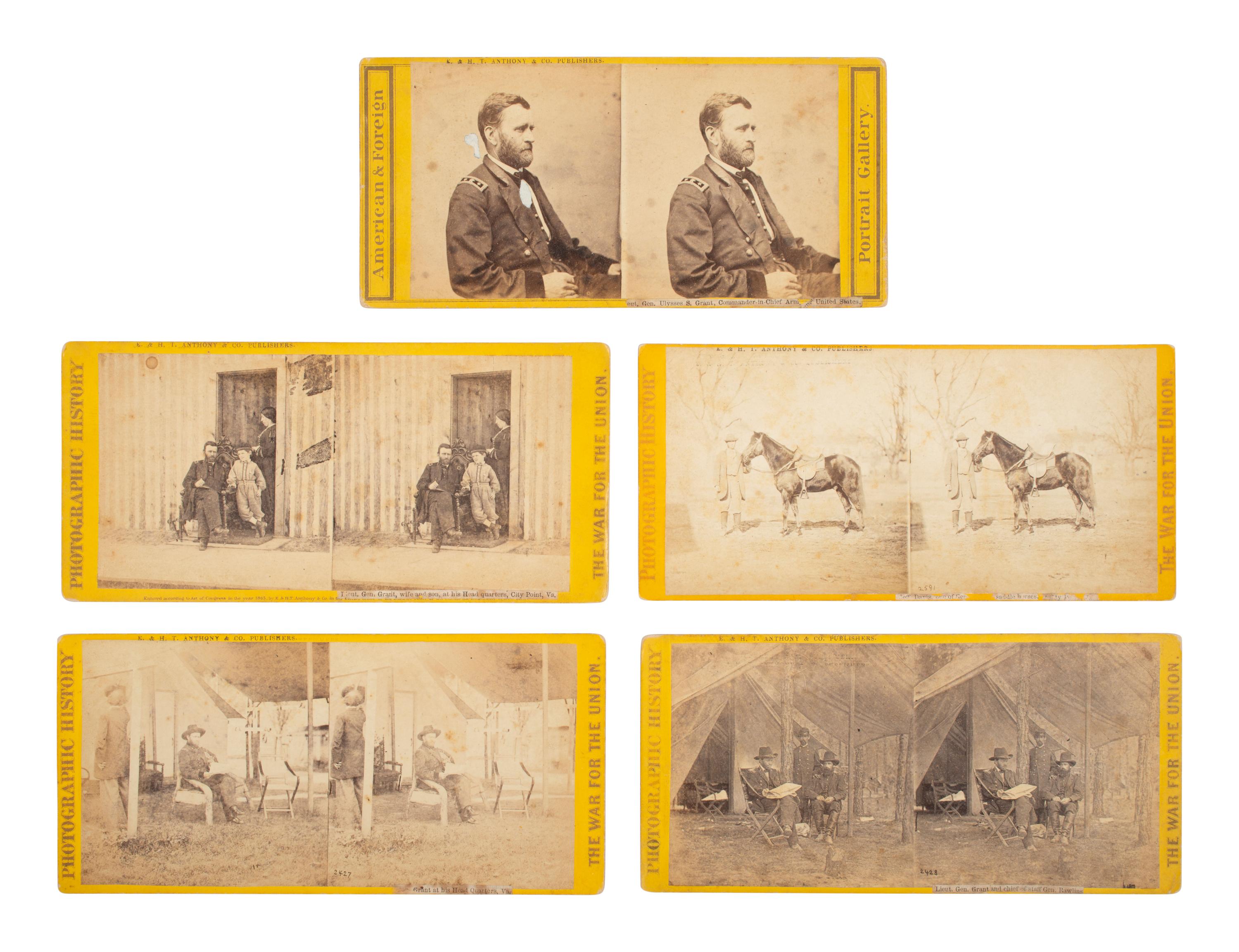[CIVIL WAR]. 5 stereoviews ft. Ulysses S. Grant and related subjects. NY: E. & H. T. Anthony & Co.
