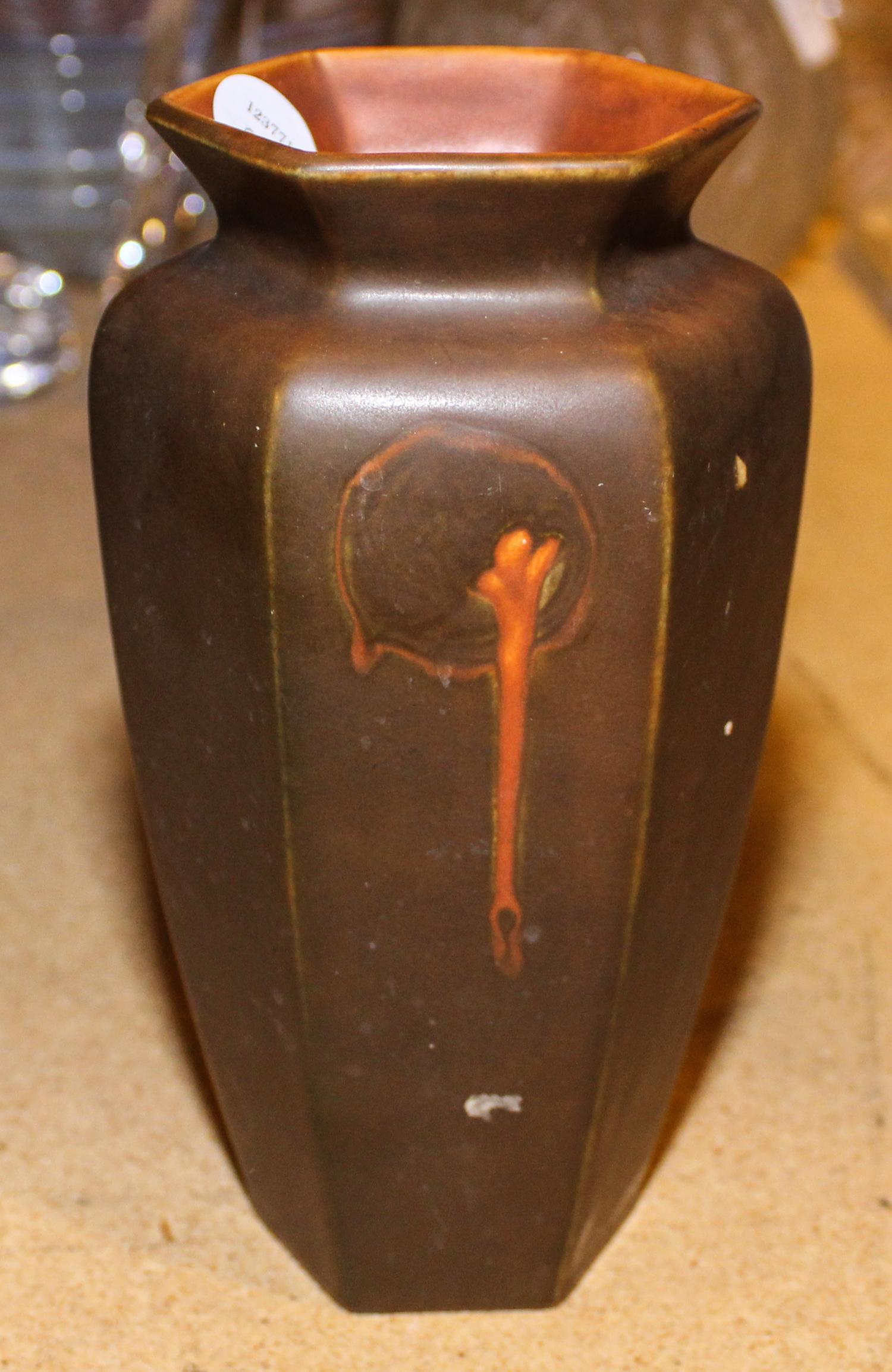 A Roseville Pottery Vase Height 8 1/2 inches.