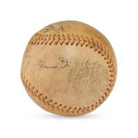 A 1938 Chicago Cubs Team Signed Autograph Baseball Featuring Gabby Hartnett and Charlie Grimm (Beckett Authentication Services Letter of Authenticity)
