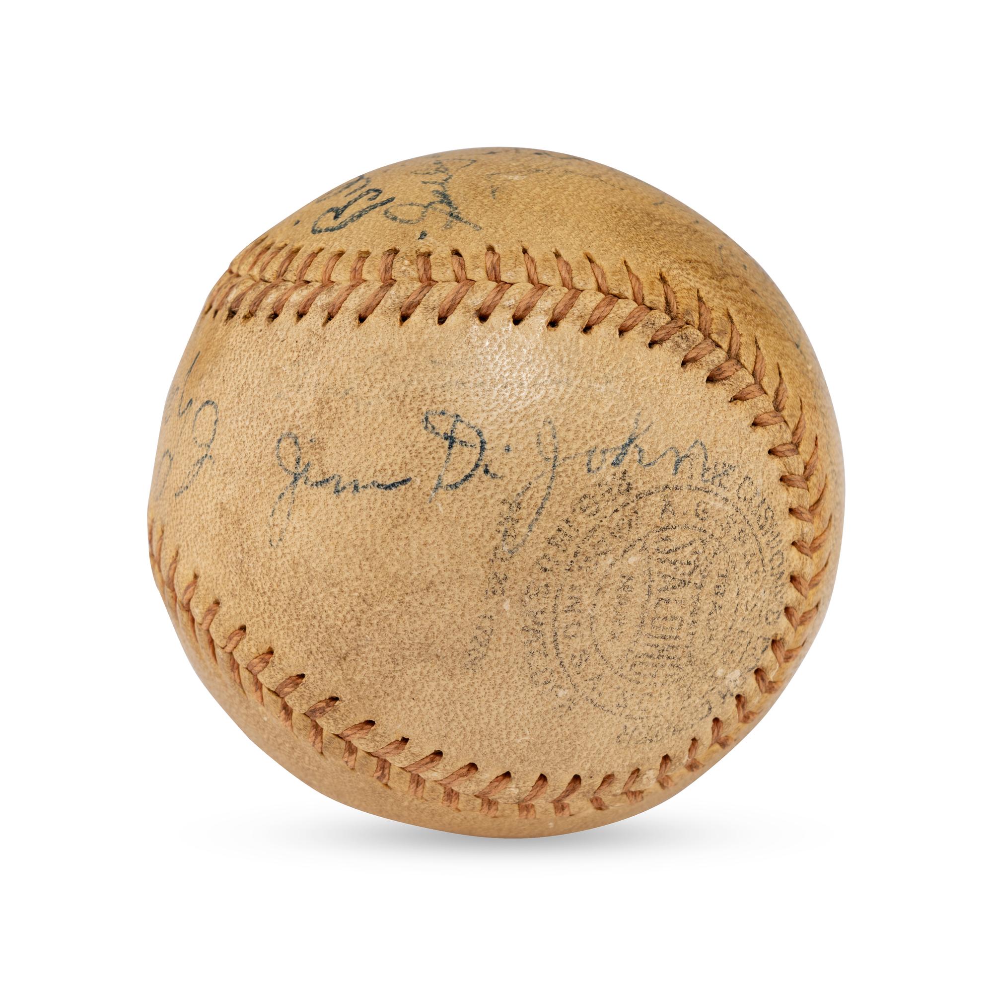 A 1938 Chicago Cubs Team Signed Autograph Baseball Featuring Gabby Hartnett and Charlie Grimm (Beckett Authentication Services Letter of Authenticity)