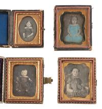 [EARLY PHOTOGRAPHY] 31 daguerreotypes of children of varying ages, incl. portraits ANSON and GURNEY.
