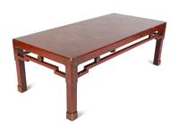 A Chinese Export Red Lacquer Low Table