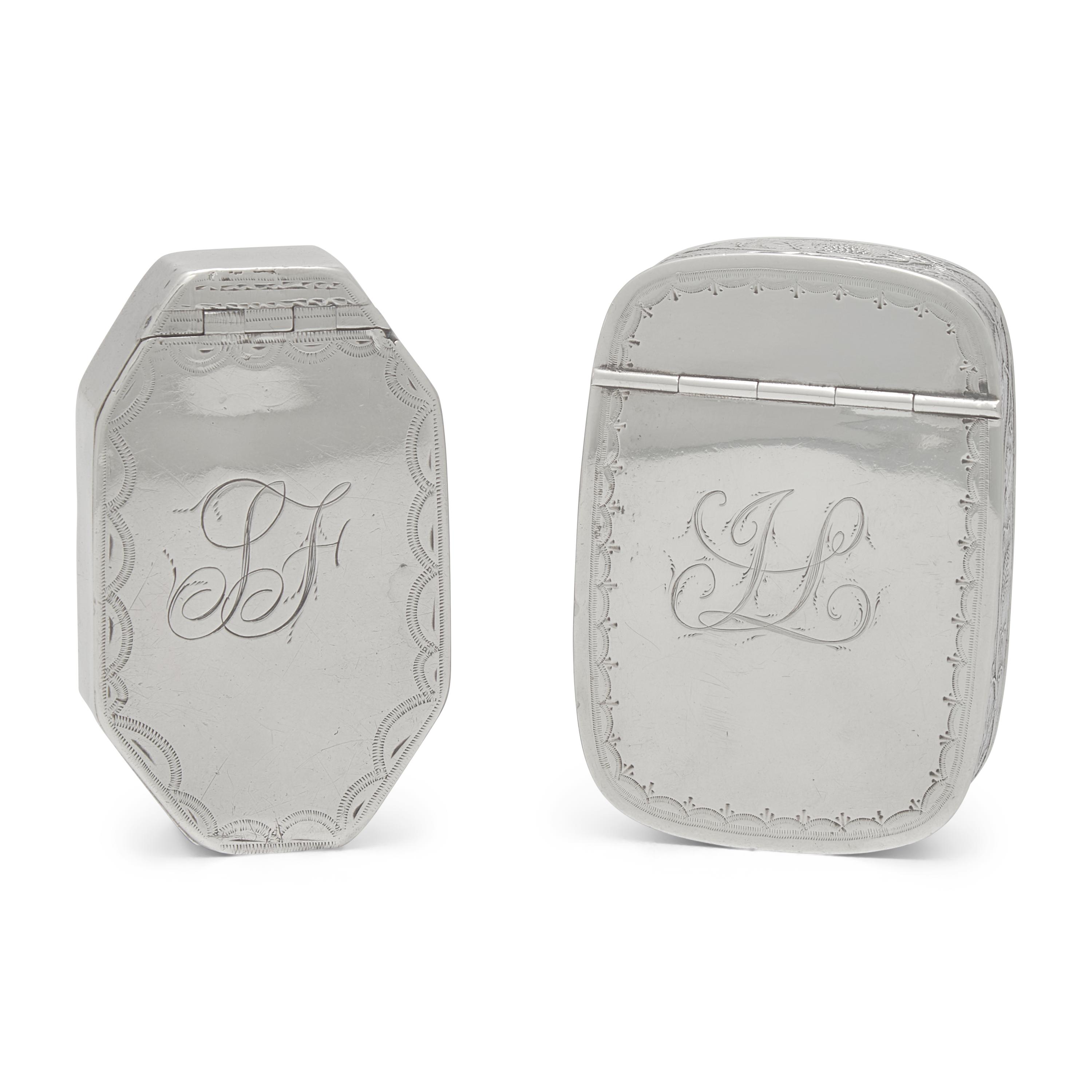 Two Federal Silver Snuff Boxes