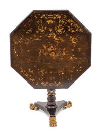 A Regency Japanned Tilt-Top Table