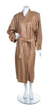 A Loewe Tan Leather Trench Coat,