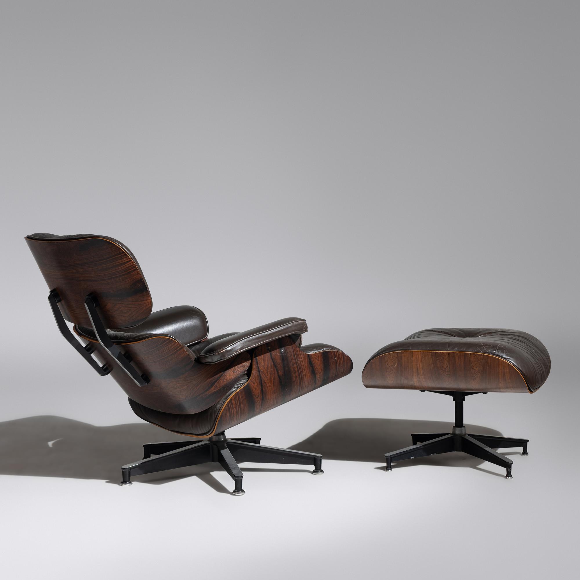 Charles and Ray Eames (American, 1907–1978 | 1913–1988) — Brown 670 Lounge Chair and 671 Ottoman Herman Miller USA, designed 1956
