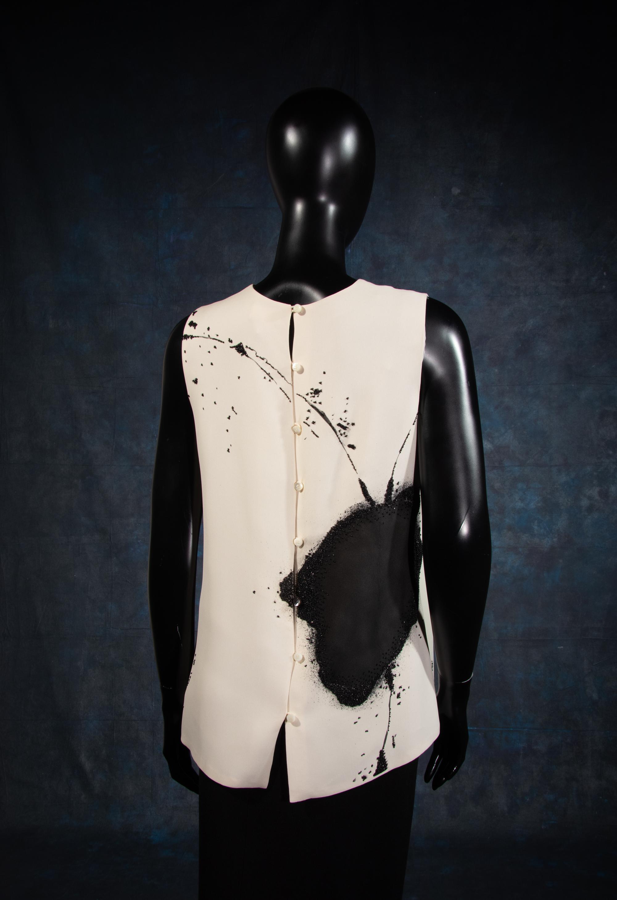 Ralph Rucci Printed and Beaded Silk Sleeveless Top, Fall 2011