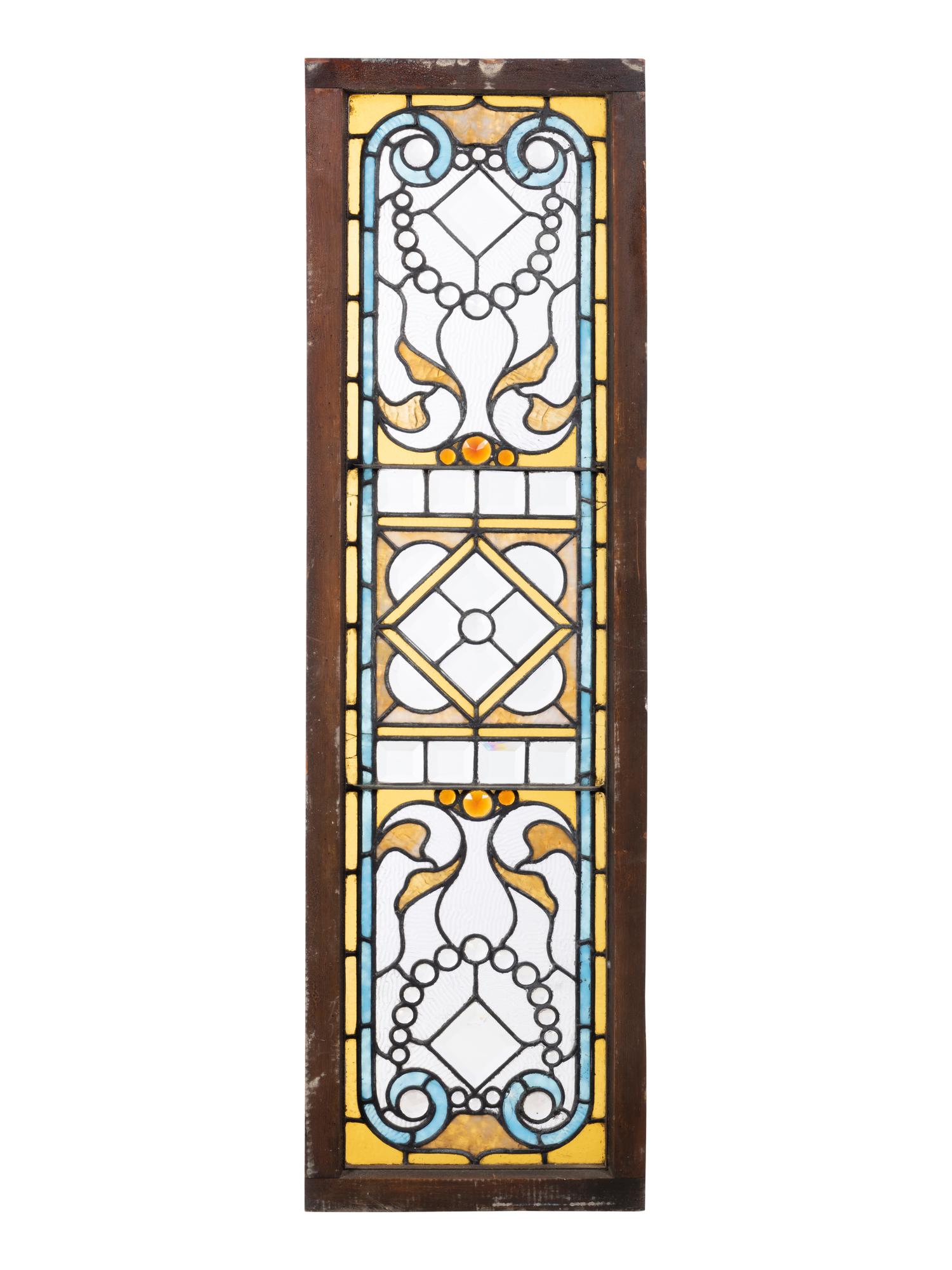 Two Leaded and Stained Glass Window Panels