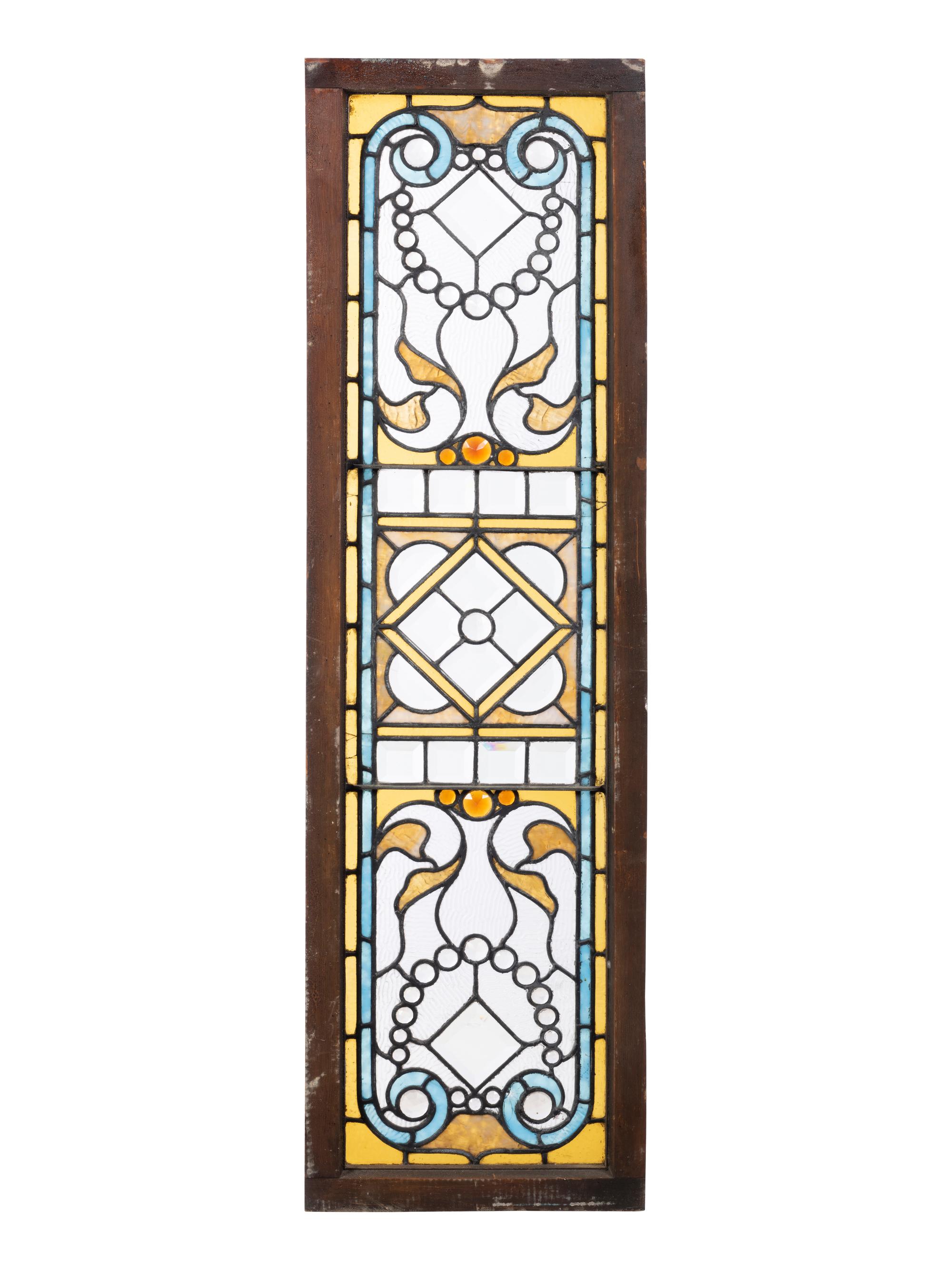 Two Leaded and Stained Glass Window Panels