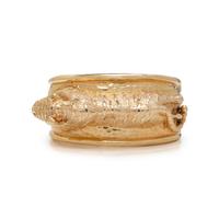 YELLOW GOLD AND DIAMOND TIGER BANGLE BRACELET