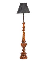 A Continental Carved Alabaster Floor Lamp