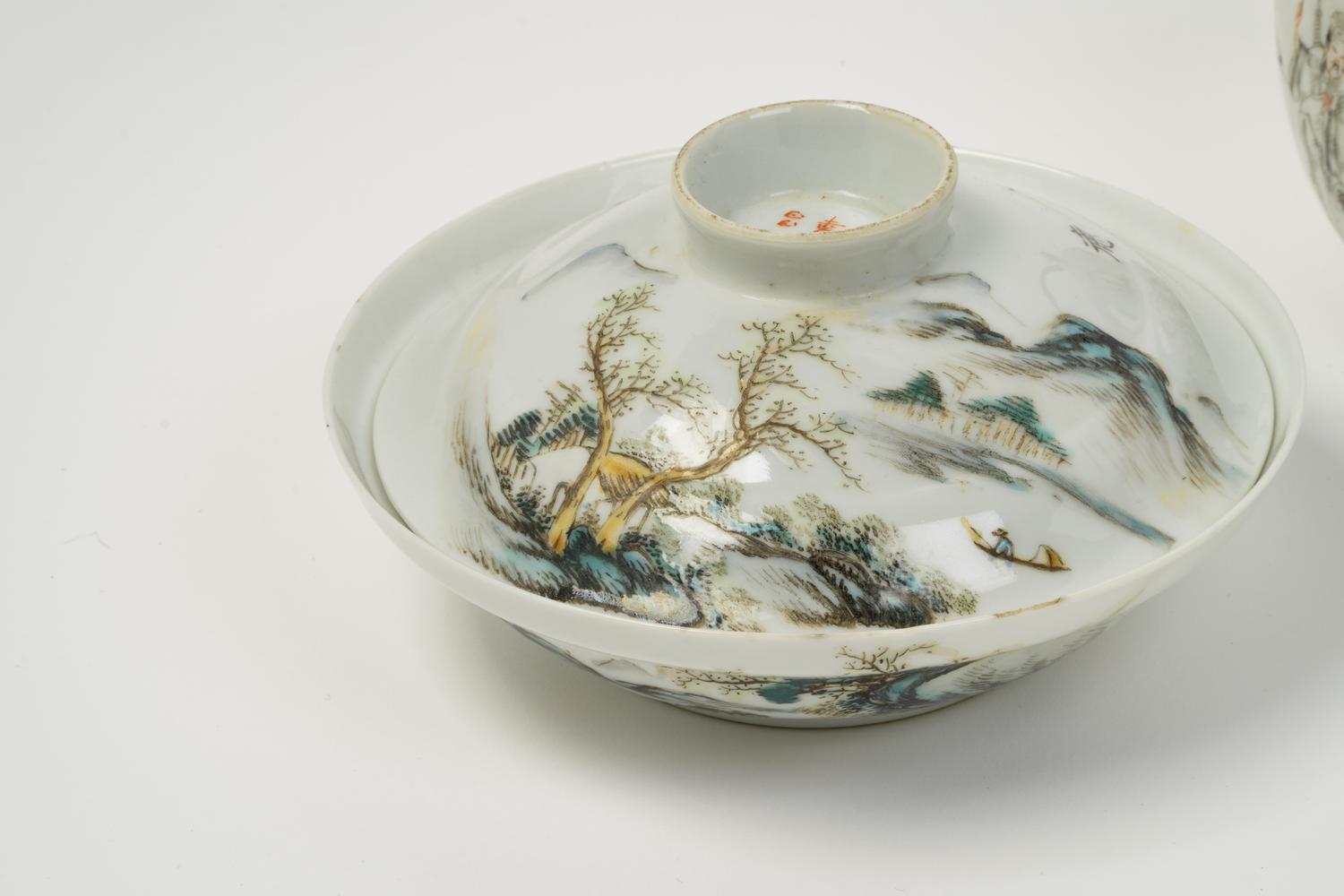 Seven Chinese Famille Rose Porcelain Articles