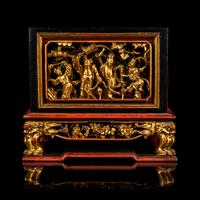 A Chinese Gilt and Red Lacquered Chest